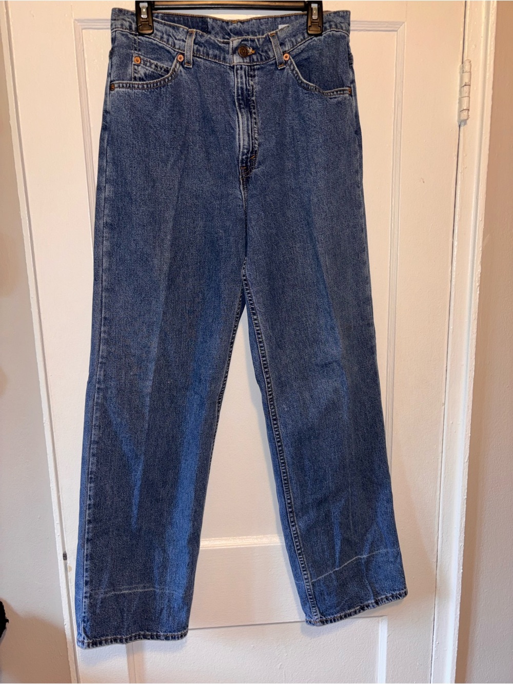 Vtg 1997 Levis 966 Wide Leg Jeans Blue Denim Size 10 Womens W32 L32 Made USA